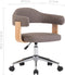 vidaXL - Eetkamerstoel - draaibaar - gebogen - hout - en - stof - taupe