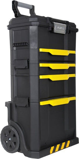 STANLEY 1-79-206 - Gereedschapswagen 3-in-1 - Afneembare koffer en ladeblok - Zwart Geel