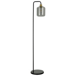 GAMMA Lusso - Vloerlamp - Rookglas 150x28 cm - Mat zwart