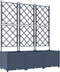 vidaXL - Tuinplanter - met - Trellis - 3 - stuks - Grijs - 120x40x143 - cm