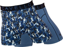 Cavello - 2-pack Boxershorts - Uni zwart en pepita print - XL (2-pack)