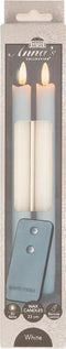 Anna's Collection LED dinerkaarsen - druipkaarsen - warm wit - 23 cm (2 stuks)