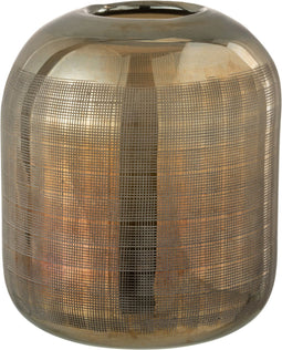 J-Line vaas Torino - glas - groen/goud - medium - 27 cm hoog