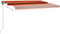 vidaXL - Luifel - handmatig - uittrekbaar - met - LED - 450x350 - cm - oranje - en - bruin