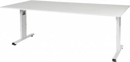 Verstelbaar Bureau - 200x100 wit - wit frame