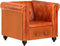vidaXL Fauteuil Chesterfield-stijl echt leer tan