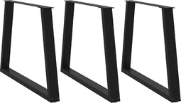 vidaXL - Eettafelpoten - 3 - st - V-vormig - 100x(72-73,3) - cm - staal - zwart