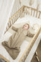 Meyco Baby Slub - Slaapzak Smile met afritsbare mouwen - Taupe/Offwhite - 90cm - 2.5 TOG