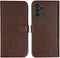 Selencia Galaxy A13 (4G) - Echt Lederen Bookcase - 3 Pashouders - Bruin