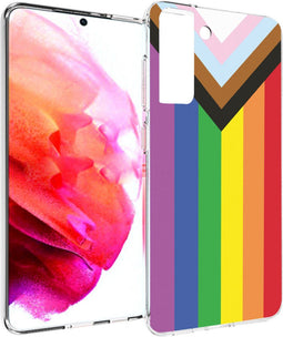 imoshion Hoesje Geschikt voor Samsung Galaxy S21 FE Hoesje Siliconen - imoshion Design hoesje - Meerkleurig / Rainbow Flag