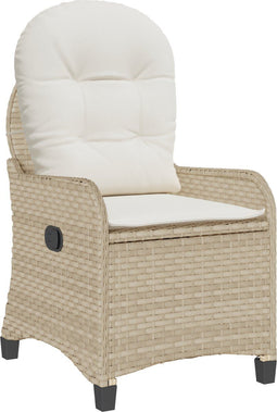 vidaXL - Ligbed - met - Kussen - Beige - Poly - Rattan