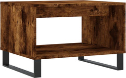vidaXL - Salontafel - 60x50x40 - cm - bewerkt - hout - gerookt - eikenkleurig