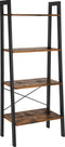 Wandkast Stoer metaal hout industrieel design open boekenkast 137 cm hoog zwart