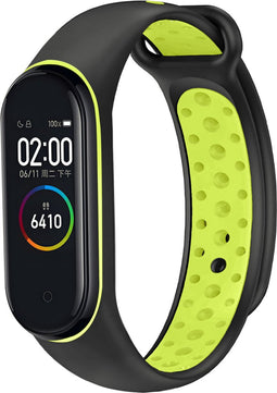 iMoshion Bandje Geschikt voor Xiaomi Mi Band 3 / 4 / Lime - iMoshion Siliconen sport band met inkliksysteem ronde drukknoop - Zwart
