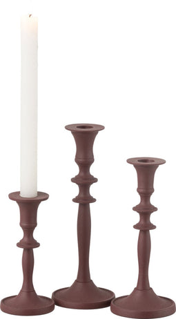 J-Line kaarshouder Klassiek - aluminium - kastanjebruin - 3 stuks