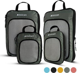 Volcan Compression Packing Cubes - Koffer Organizer Set - Compressierits - Set van 4 - Botanisch Groen (set van 4)