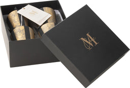 J-Line geurkaars M-Chic - glas - goud/zwart - 20U - doos van 4