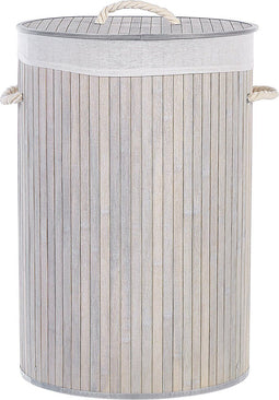 Beliani SANNAR - Mand - Grijs - Bamboehout