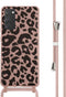 iMoshion Hoesje Geschikt voor Samsung Galaxy S20 FE Hoesje Met Koord - iMoshion Siliconen design hoesje met koord - Roze / Animal Pink