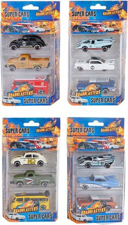 Roadblasters Die-Cast Super Auto's, 3st.