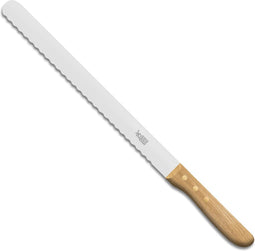 Robert Herder Brisketmes - Broodmes - RVS - met Golf - Lemmet 31.5 cm - Heft Eikenhout