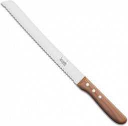 Robert Herder Broodmes met Golf - RVS - Handgeslepen - Lemmet 19.5 cm - Heft Kersenhout