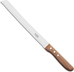 Robert Herder Broodmes met Golf - RVS - Handgeslepen - Lemmet 26 cm - Heft Kersenhout