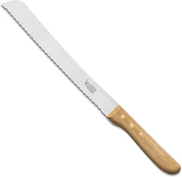 Robert Herder Broodmes - RVS - met Golf - Lemmet 22 cm - Heft Eikenhout