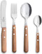 Robert Herder Buckels - Luxe 4-Delige RVS Bestekset - Kersenhouten Heft - Ontbijtmes, Vork, Lepel en Theelepel