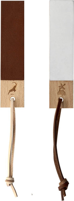 Robert Herder IBEX Pocket Strop Paddle - Keramiek en Leer - Korrel 1000 - Fijn 10 micron - 135 x 30 x 9 mm