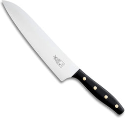 Robert Herder K-Chef Koksmes - RVS - Lichte Ronding - Lemmet 22.5 cm - Heft POM Zwart