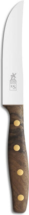 Robert Herder K-Steakmes - Breed - RVS - Glad - Lemmet 13 cm - Heft Walnotenhout
