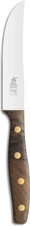 Robert Herder K-Steakvork en Steakmes - Breed - RVS - Glad - Lemmet 12.5 cm - Heft Walnotenhout