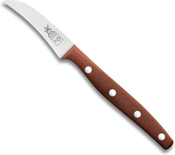 Robert Herder K0 Aardappelschilmes Tourneermes - RVS - Gebogen - Lemmet 7 cm - Heft Pruimenhout