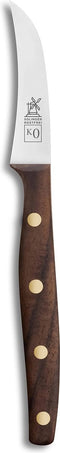Robert Herder K0 Aardappelschilmes Tourneermes - RVS - Gebogen - Lemmet 7 cm - Heft Walnotenhout
