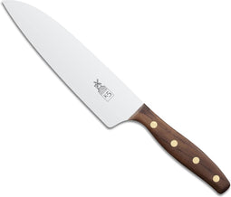 Robert Herder K5 Koksmes XL - RVS - Licht Gebogen - Lemmet 18 cm - Heft Walnotenhout