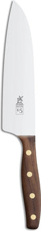 Robert Herder K5 Koksmes XL - RVS - Licht Gebogen - Lemmet 18 cm - Heft Walnotenhout