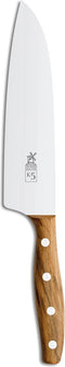 Robert Herder K5 Koksmes XL - RVS - Licht Gebogen - Lemmet 18 cm - Heft Abrikooshout