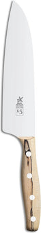 Robert Herder K5 Koksmes XL - RVS - Licht Gebogen - Lemmet 18 cm - Heft IJsbeukenhout