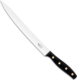 Robert Herder K6 Vleesmes / Fileermes - RVS - Spits - Lemmet 23 cm - Heft POM Zwart