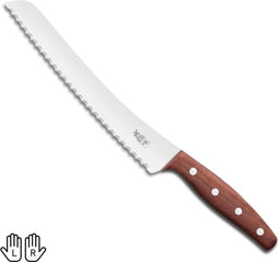 Robert Herder KB2 Broodmes - RVS - Gekarteld - Lemmet 22.5 cm - Heft Pruimenhout