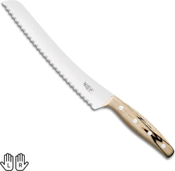 Robert Herder KB2 Broodmes - RVS - Gekarteld - Lemmet 22.5 cm - Heft IJsbeukenhout
