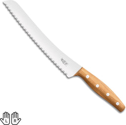 Robert Herder KB2 Broodmes - RVS - Gekarteld - Lemmet 22.5 cm - Heft Abrikooshout