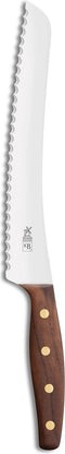 Robert Herder KB2 Broodmes - RVS - Gekarteld - Lemmet 22.5 cm - Heft Walnotenhout