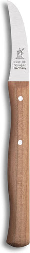 Robert Herder Molenmes - Schilmesje - Tourneermesje - RVS - Krom - Lemmet 60 mm - Heft Kersenhout