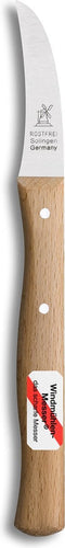 Robert Herder Molenmes - Schilmesje - Tourneermesje - RVS - Krom - Lemmet 60 mm - Heft Beukenhout