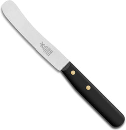Robert Herder Ontbijtmes - Buckels - RVS - Gekarteld - Lemmet 118 mm - Heft POM Zwart