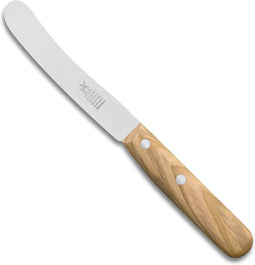 Robert Herder Ontbijtmes - Mini Buckels - RVS - Lemmet 100 mm - Heft Olijfhout