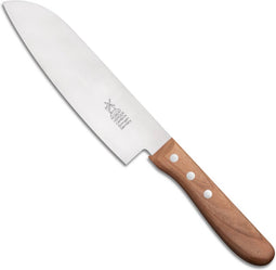 Robert Herder Santoku Koksmes - Carbonstaal - Lemmet 16.5 cm - Heft Kersenhout