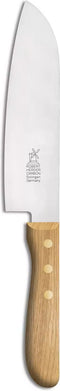 Robert Herder Santoku Koksmes - Carbonstaal - Lemmet 16.5 cm - Heft Eikenhout